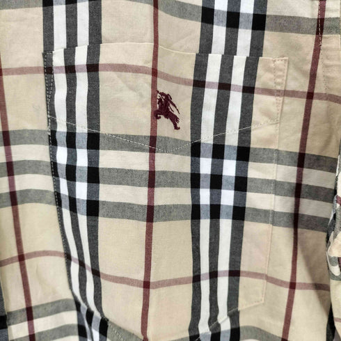 バーバリーブラックレーベル BURBERRY BLACK LABEL ホースロゴ刺繍 ノヴァチェック半袖シャツ メンズ 2