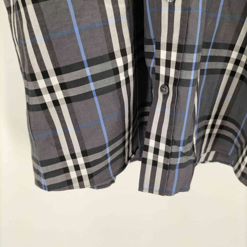 バーバリーブラックレーベル BURBERRY BLACK LABEL ホースロゴ刺繍 チェック半袖シャツ メンズ 2