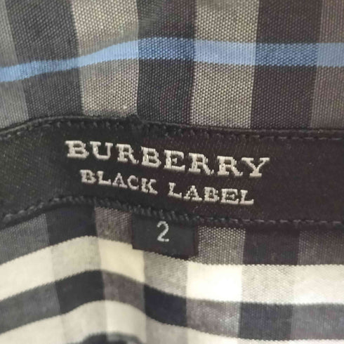 バーバリーブラックレーベル BURBERRY BLACK LABEL ホースロゴ刺繍 チェック半袖シャツ メンズ 2