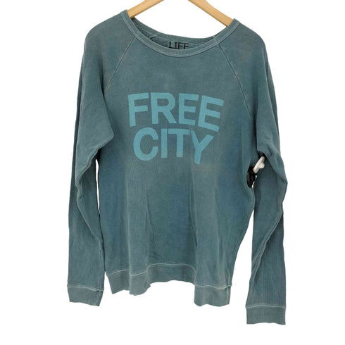 フリーシティー FREECITY ラバープリント ラグランスウェット メンズ JPN:M