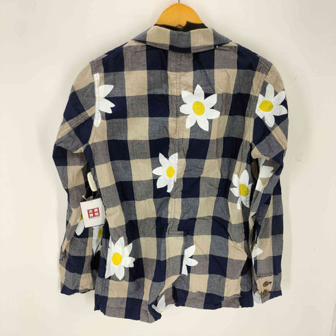 マークマクナイリー MARK MCNAIRY フラワープリント チェック柄3Bテーラードジャケット メンズ M