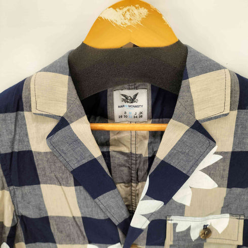 マークマクナイリー MARK MCNAIRY フラワープリント チェック柄3Bテーラードジャケット メンズ M