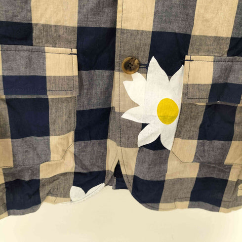マークマクナイリー MARK MCNAIRY フラワープリント チェック柄3Bテーラードジャケット メンズ M
