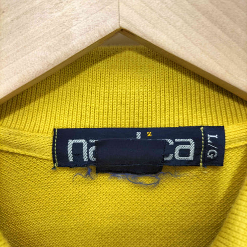 ノーティカ NAUTICA 90S 日本製 ヨット刺繍 鹿の子 ポロシャツ メンズ JPN:L