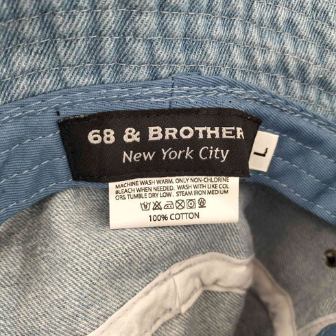 シックスティエイトアンドブラザーズ 68&BROTHERS ロゴ刺繍 デニム バケットハット メンズ L