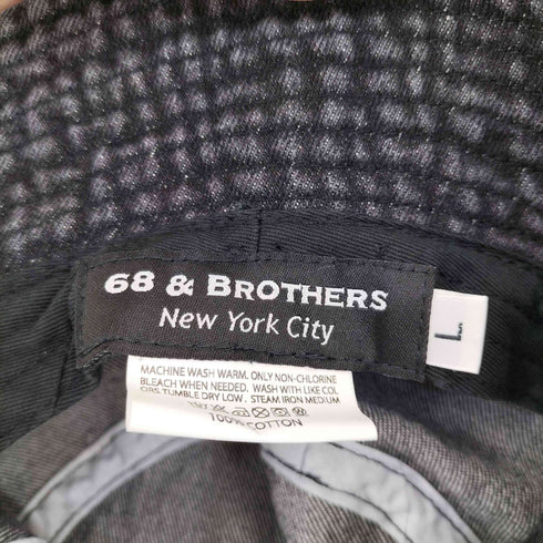シックスティエイトアンドブラザーズ 68&BROTHERS ロゴ刺繍 デニムバケットハット メンズ L