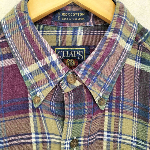 チャップスラルフローレン CHAPS RALPH LAUREN チェック柄 L/S ボタンダウンシャツ メンズ M