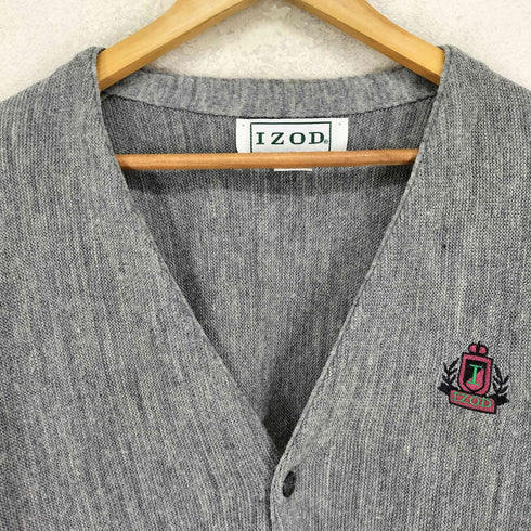 アイゾッド IZOD 80-90S USA製 ロゴ刺繍 アクリル カーディガン メンズ XL