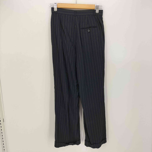 ラルフローレン RALPH LAUREN 90-00S 日本製 タック 裾ダブル ストレート ストライプ スラックス メンズ 11