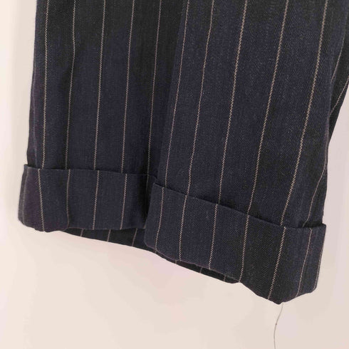 ラルフローレン RALPH LAUREN 90-00S 日本製 タック 裾ダブル ストレート ストライプ スラックス メンズ 11