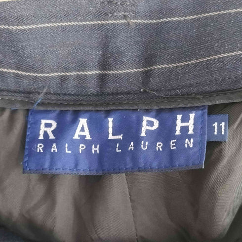 ラルフローレン RALPH LAUREN 90-00S 日本製 タック 裾ダブル ストレート ストライプ スラックス メンズ 11