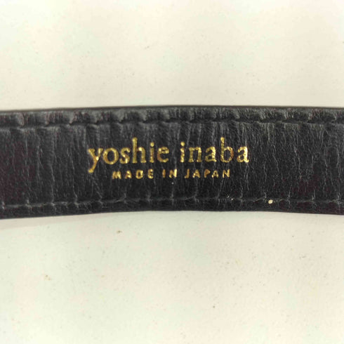 ヨシエイナバ YOSHIE INABA クロコ型押し ナローベルト レディース