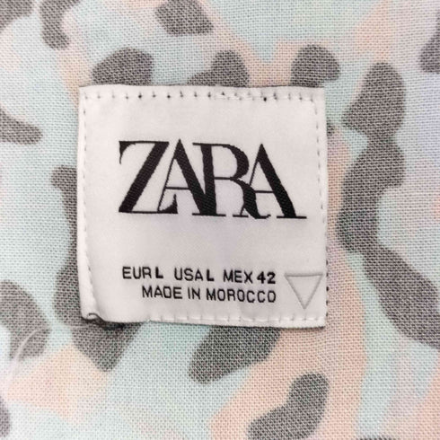 ザラ ZARA レオパード アロハシャツ メンズ JPN:L