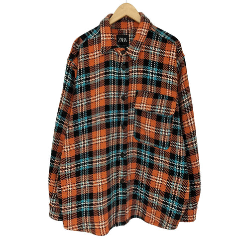 ザラ ZARA チェック柄 フランネル シャツジャケット メンズ JPN:XL