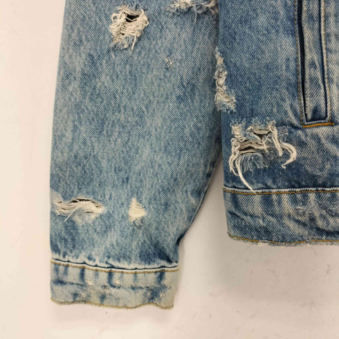 ザラ ZARA オーバーサイズ ダメージ 加工 デニムジャケット メンズ JPN:XL