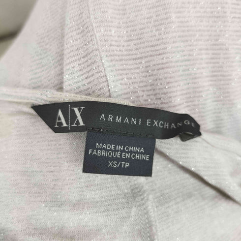アルマーニエクスチェンジ ARMANI EXCHANGE ラメ ビジュー アシンメトリー レーヨン 半袖 ニット Y2K レディース XS