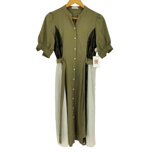 アクシーズファム axes femme レース切替配色シャツワンピース レディース JPN:M
