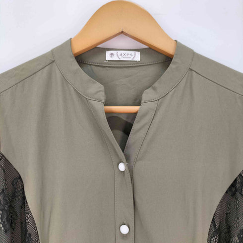 アクシーズファム axes femme レース切替配色シャツワンピース レディース JPN:M