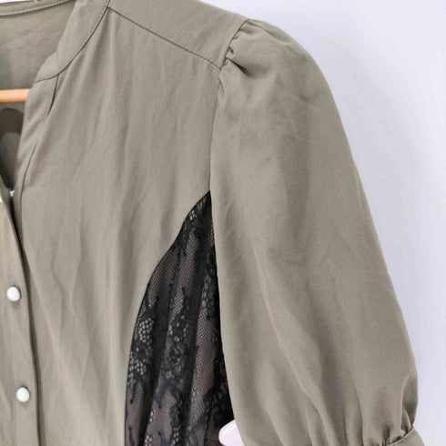 アクシーズファム axes femme レース切替配色シャツワンピース レディース JPN:M