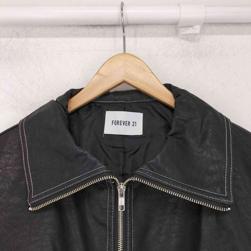 フォーエバー21 FOREVER 21 クロップド フェイクレザージャケット レディース FREE
