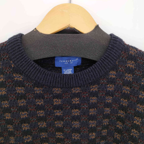 タウンクラフト TOWNCRAFT 90s チェック クルーネック ニット メンズ JPN:XL