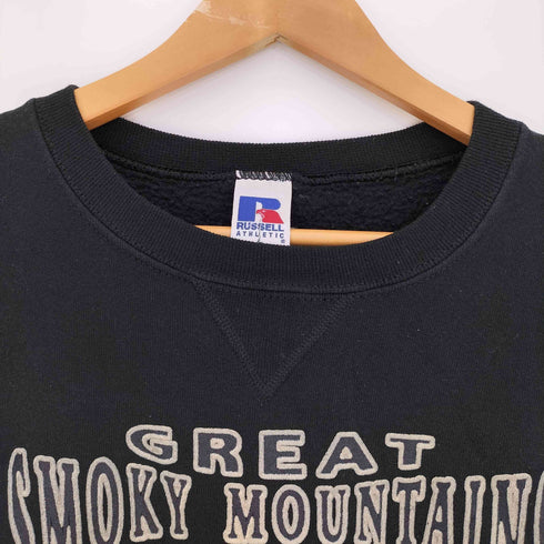 ラッセルアスレチック RUSSELL ATHLETIC 90s メキシコ製 GREAT SMOKY MOUNTAINS プリント Vガゼット 裏起毛 スウェット メンズ import:L