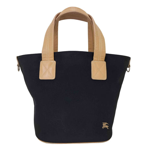 バーバリーブルーレーベル BURBERRY BLUE LABEL ホース刺繍 裏地チェック レザーハンドル トートバッグ バケツバッグ レディース