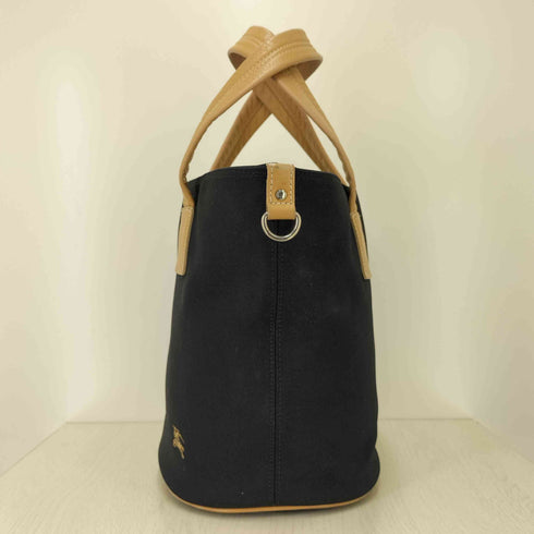 バーバリーブルーレーベル BURBERRY BLUE LABEL ホース刺繍 裏地チェック レザーハンドル トートバッグ バケツバッグ レディース