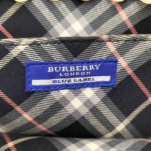 バーバリーブルーレーベル BURBERRY BLUE LABEL ホース刺繍 裏地チェック レザーハンドル トートバッグ バケツバッグ レディース