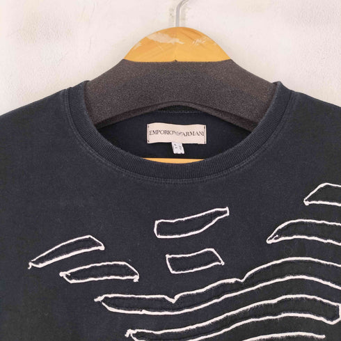 エンポリオアルマーニ EMPORIO ARMANI ロゴパッチ S/S クロップド Tシャツ レディース US 6