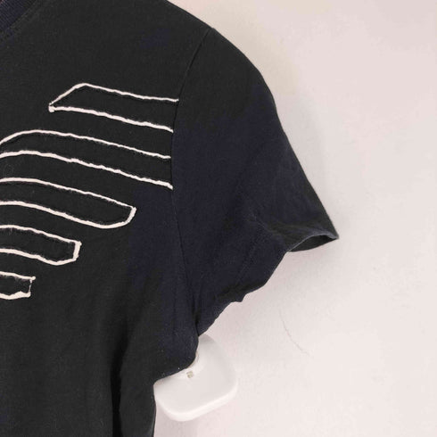 エンポリオアルマーニ EMPORIO ARMANI ロゴパッチ S/S クロップド Tシャツ レディース US 6