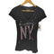 アメリカンイーグル AMERICAN EAGLE スパンコール&プリント VネックTシャツ Y2K レディース JPN:XS
