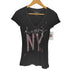 アメリカンイーグル AMERICAN EAGLE スパンコール&プリント VネックTシャツ Y2K レディース JPN:XS