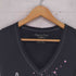 アメリカンイーグル AMERICAN EAGLE スパンコール&プリント VネックTシャツ Y2K レディース JPN:XS