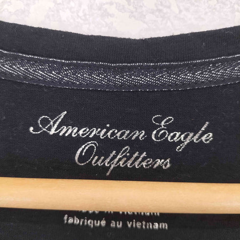 アメリカンイーグル AMERICAN EAGLE スパンコール&プリント VネックTシャツ Y2K レディース JPN:XS