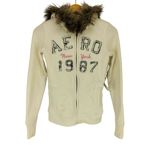 エアロポステール AEROPOSTALE y2k ファー ジップパーカー レディース JPN:XS