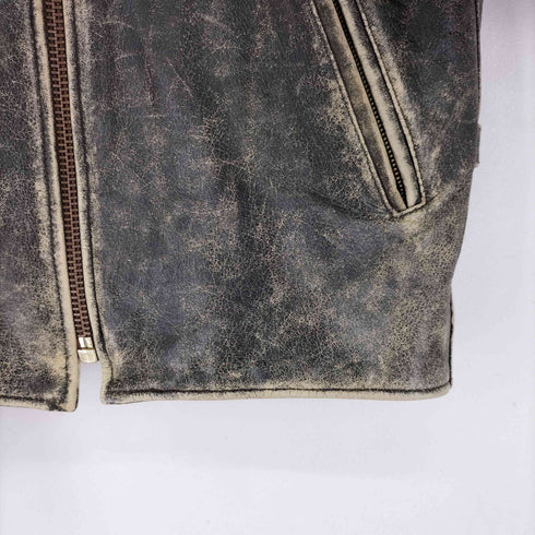RYAN LEATHERWEAR 牛革 ヴィンテージ シングルライダースジャケット メンズ