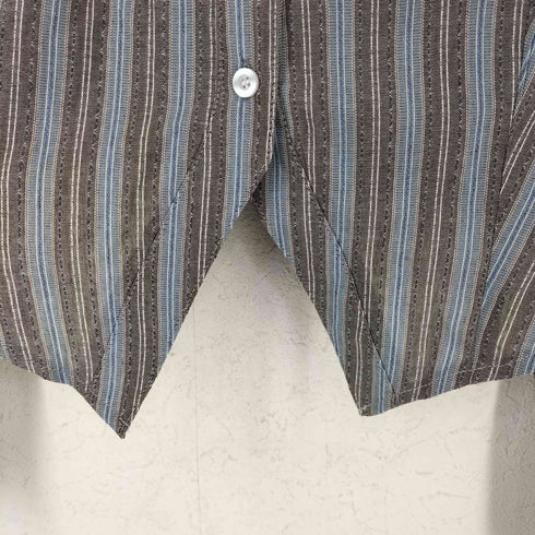 クロップド丈 ストライプ ショートウエスタンシャツ レディース XL