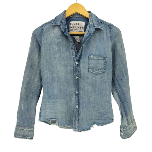 フランクアンドアイリーン Frank&Eileen BALLY デニム ダメージ シャツ レディース XXS