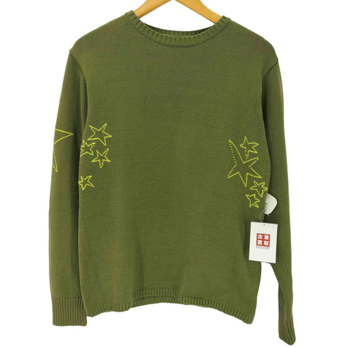 ヴォルコム VOLCOM 00S 星 スター ステッチ ローゲージ クルーネック コットン ニット セーター Y2K メンズ import:M