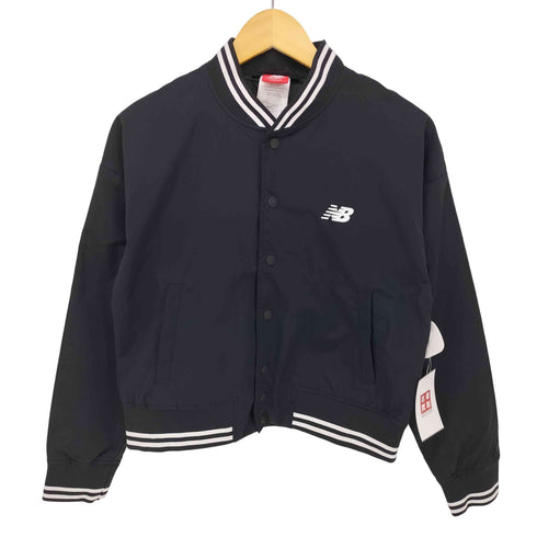ニューバランス NEW BALANCE ロゴプリント スナップボタン クロップド ブルゾンジャケット レディース import:M