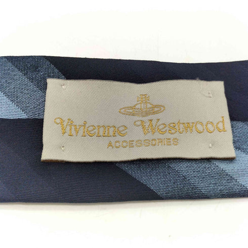ヴィヴィアンウエストウッド Vivienne Westwood オーブ 刺繍 絹 シルク 100% レジメンタル ストライプ ネクタイ メンズ