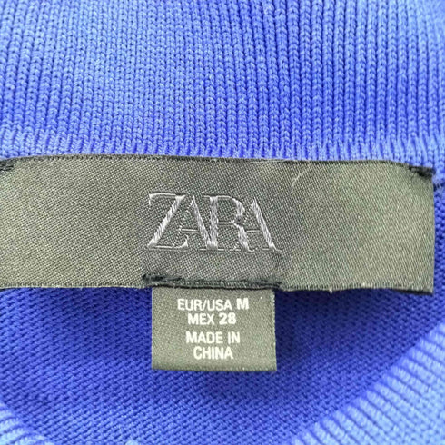 ザラ ZARA S/S レーヨンナイロン スリム ポロニット レディース import:M