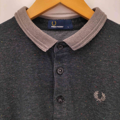 フレッドペリー FRED PERRY ロゴ刺繍 S/S ネップ ポロシャツ メンズ import:L