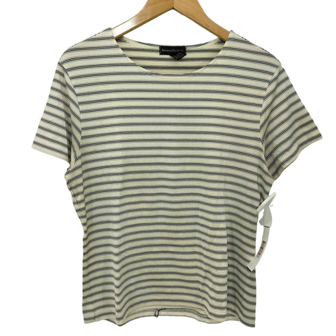 バナナリパブリック BANANA REPUBLIC 90s USA製 ナイロンストレッチ ボーダー S/S Tシャツ レディース import:L