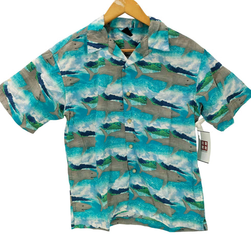 ギャップ Gap 00S 01SS OLD サメ 総柄 S/S 開襟 オープンカラー コットン アロハ シャツ メンズ import:L