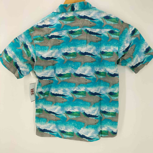 ギャップ Gap 00S 01SS OLD サメ 総柄 S/S 開襟 オープンカラー コットン アロハ シャツ メンズ import:L