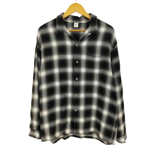 FRONT11201 オンブレチェック レーヨン開襟ボックスシャツ メンズ JPN:XL