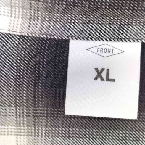 FRONT11201 オンブレチェック レーヨン開襟ボックスシャツ メンズ JPN:XL