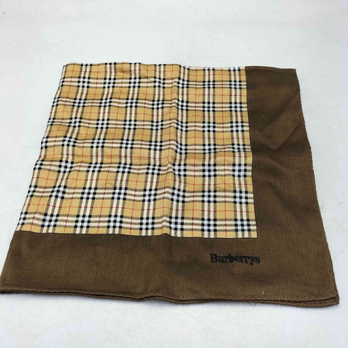 バーバリーズ BURBERRYS ロゴ刺繍 ノバチェック スカーフ ハンカチ レディース